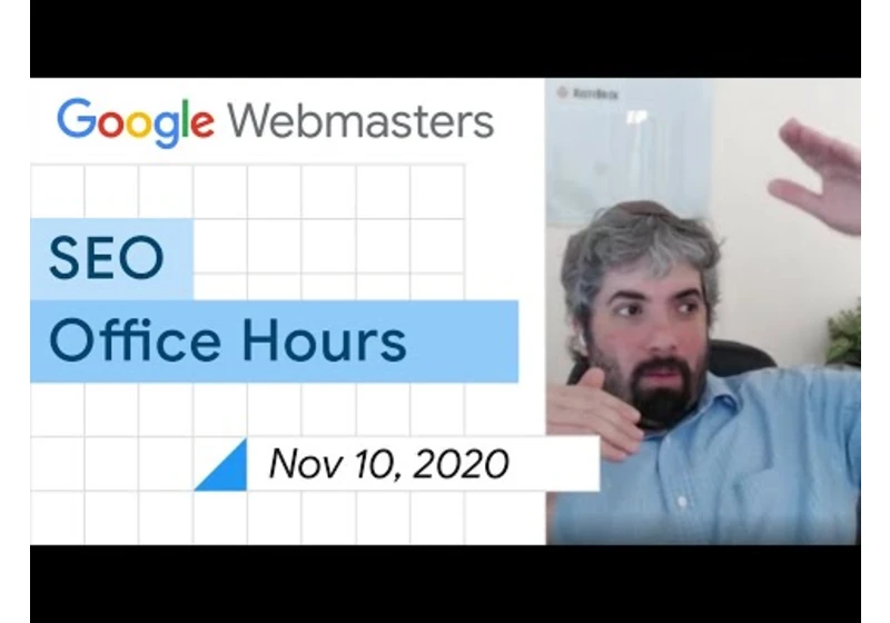 English Google SEO office-hours from November 10, 2020