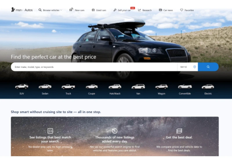 Bing launches Autos Marketplace to help you find a car