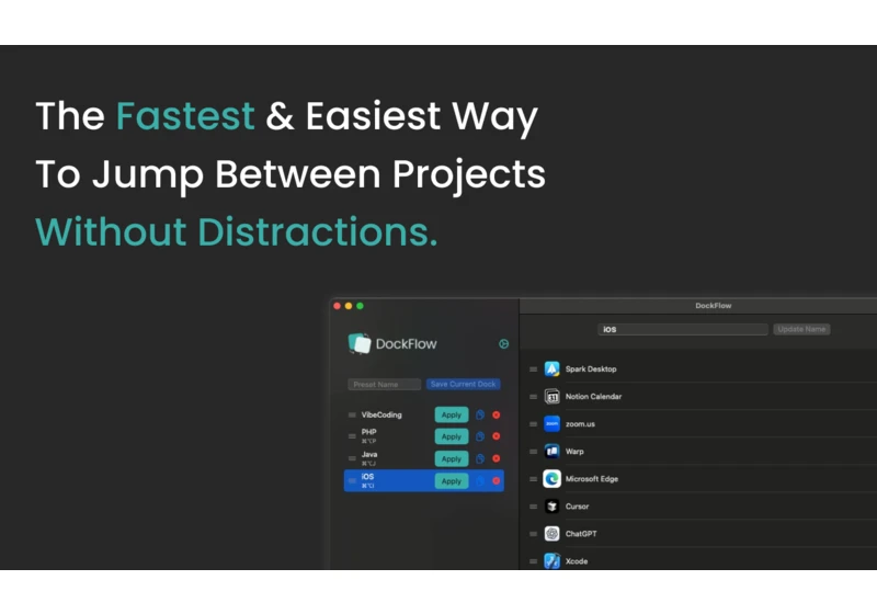Show HN: DockFlow – Switch between multiple macOS Dock layouts instantly