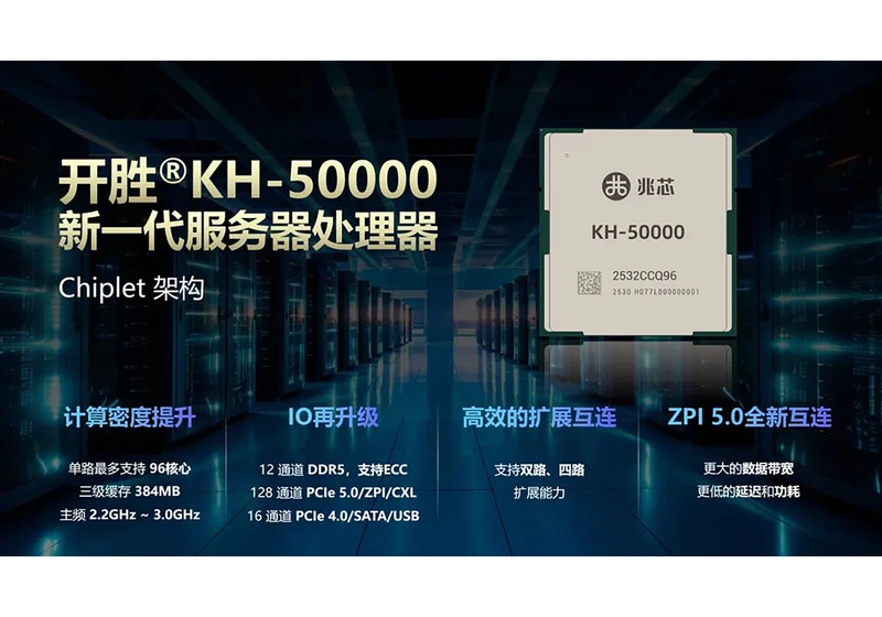 Chinese CPUs are closing the gap on AMD — next-gen Zhaoxin chips feature 96 cores, 12-channel DDR5 memory, and 128 PCIe 5.0 Lanes