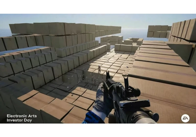  EA shows concept video of user generated game content using AI tools, and it's a world of cardboard 