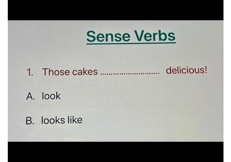 English Grammar Test | Sense Verbs