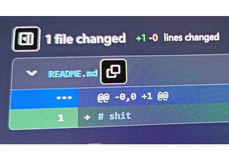 Milestone one billionth Github Repo is just the word 'sh*t'