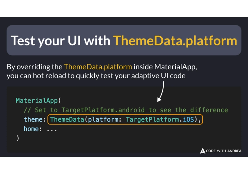 Test your UI with ThemeData.platform
