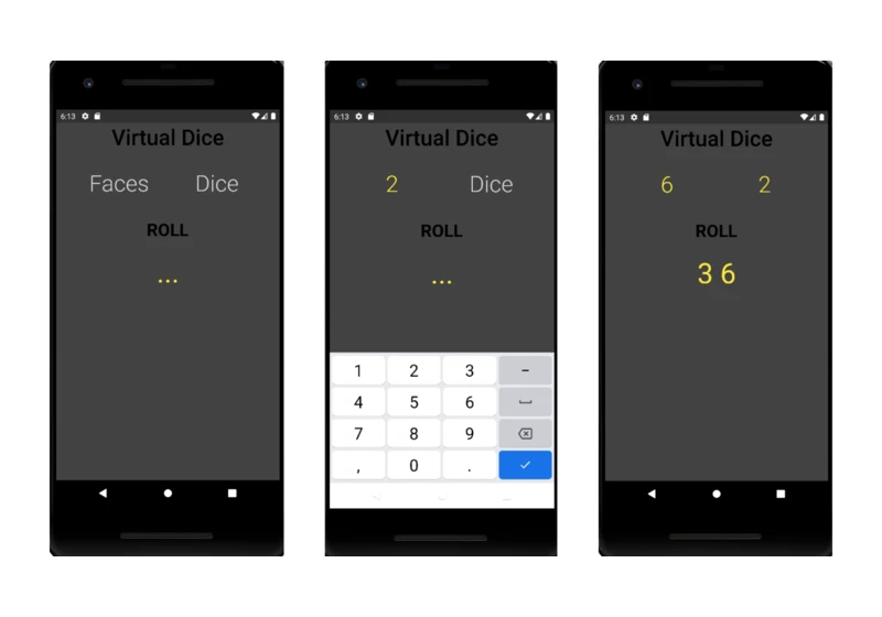 Customizable Virtual Dice Roll App using Flutter