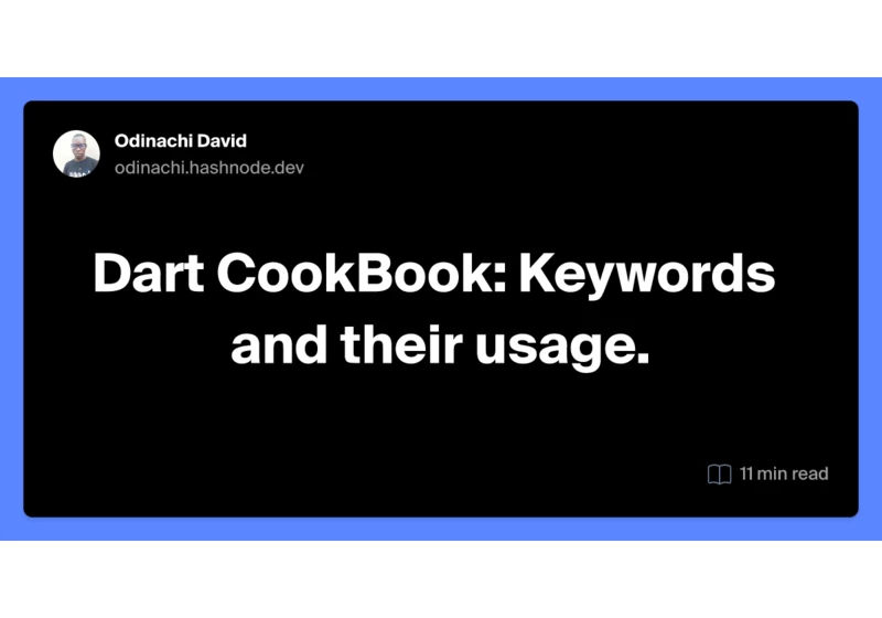 Dart CookBook: Keywords and their usage.