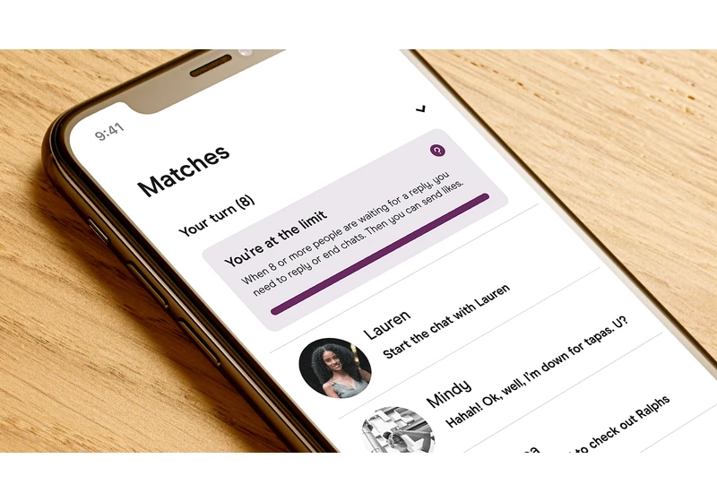 Hinge will stop letting you like new matches if you have too many unanswered chats