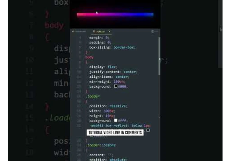 Glowing Gradient Loading Bar Animation Effects #shorts