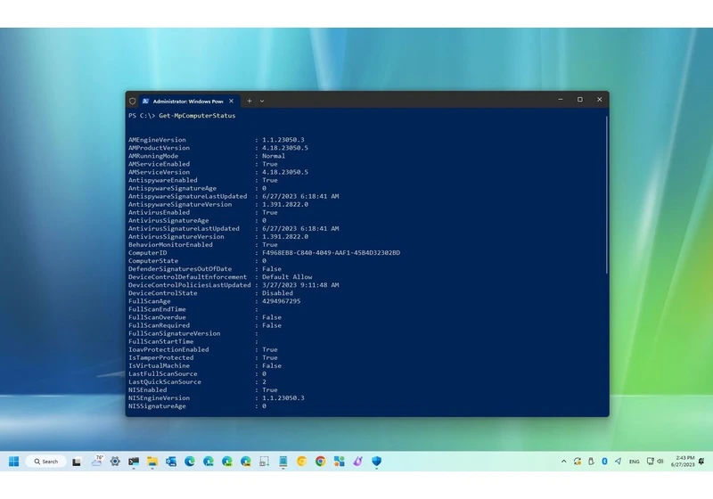 How to control Microsoft Defender Antivirus from PowerShell on Windows 11