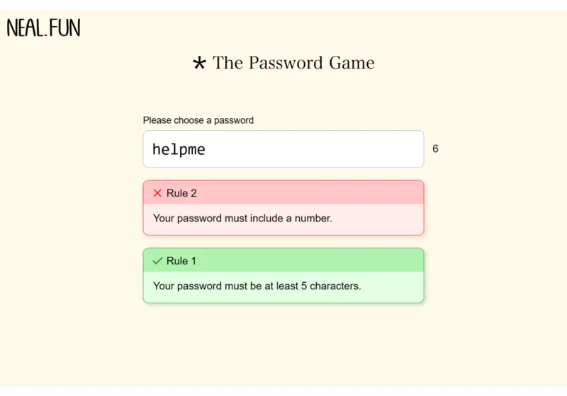 This absurd password game is wonderfully unhinged