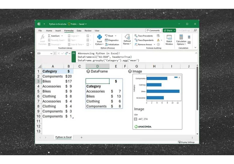 You can now use Python in Microsoft Excel