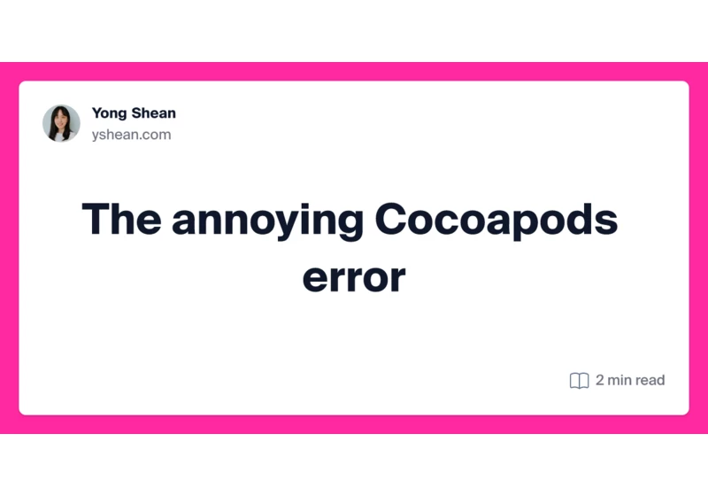 The annoying Cocoapods error
