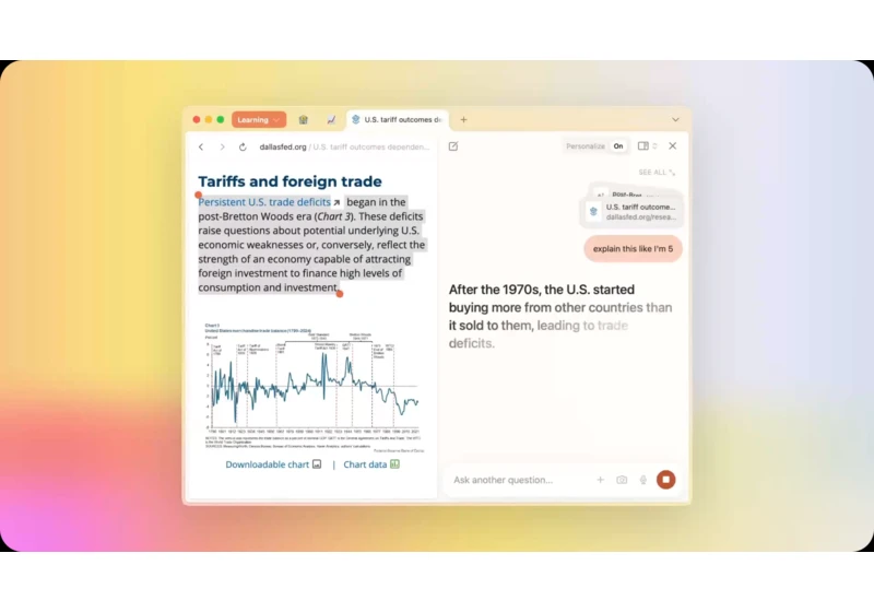 AI comes to the URL with a new web browser that answers you back