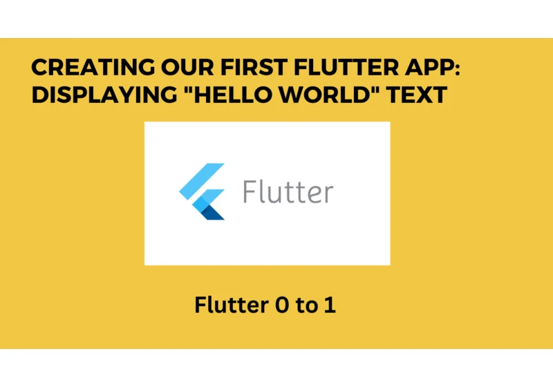 Creating Our First Flutter App: Displaying "Hello World" Text