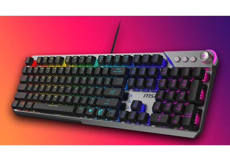 MSI's silent switch mechanical keyboard debuts at $79.99 — switches with noise levels below 35dB