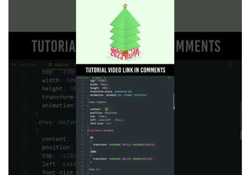New Year 3D Animation Effects using Html and CSS Only #shorts
