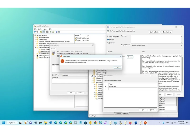 How to restrict access to desktop apps on Windows 11