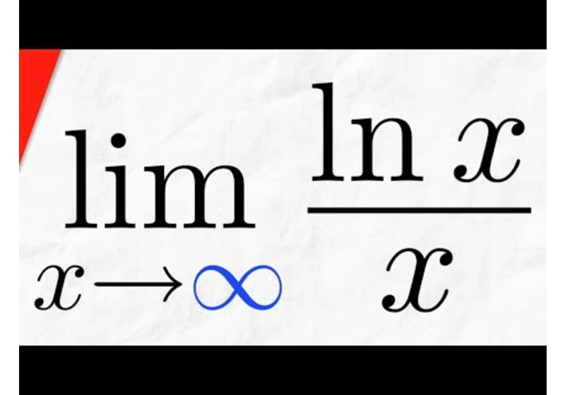 Limit of lnx/x as x goes to Infinity (L'Hospital's Rule) | Calculus 1 Exercises