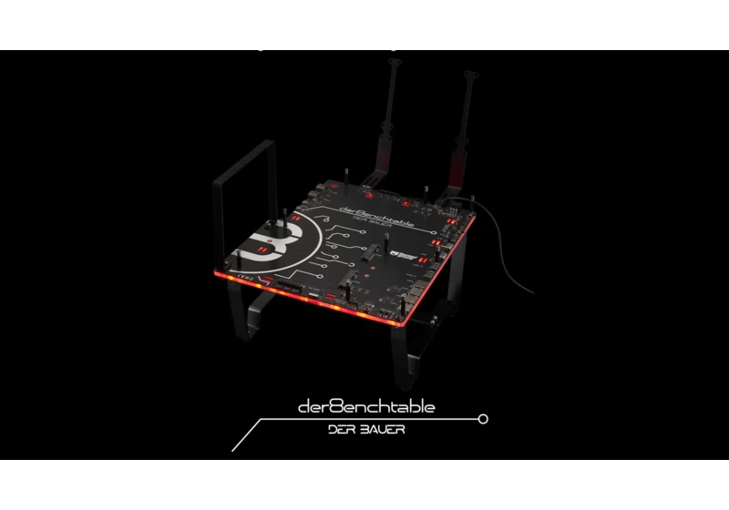  Thermal Grizzly and der8auer launch the "der8enchtable" — enthusiast test bench boasts an open design, integrated PCB for storage and cooling 