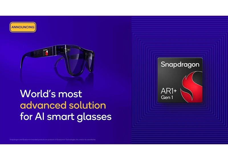 Qualcomm says its new AR1+ Gen 1 chip can handle AI directly on smart glasses
