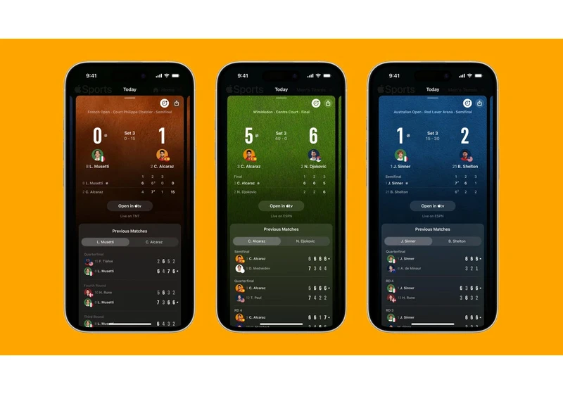Apple Sports App Gets Tennis and More Updates