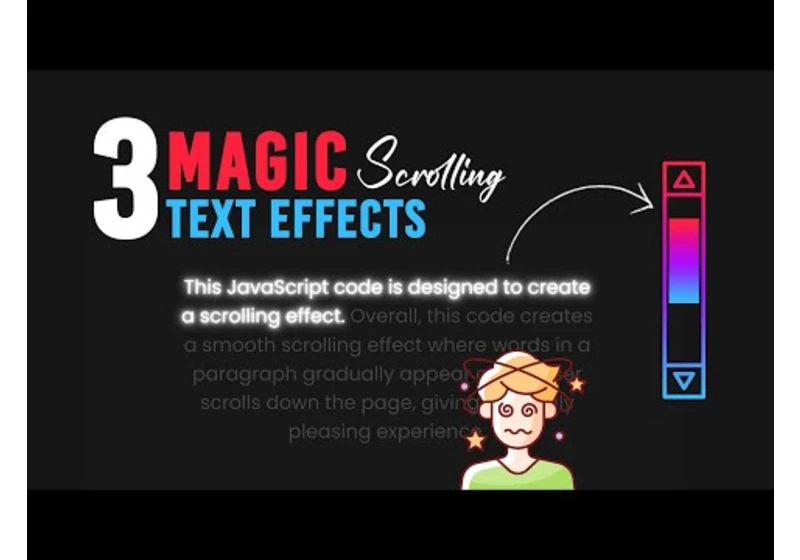 3 Magic Text Scrolling Animation Effects using CSS & Javascript