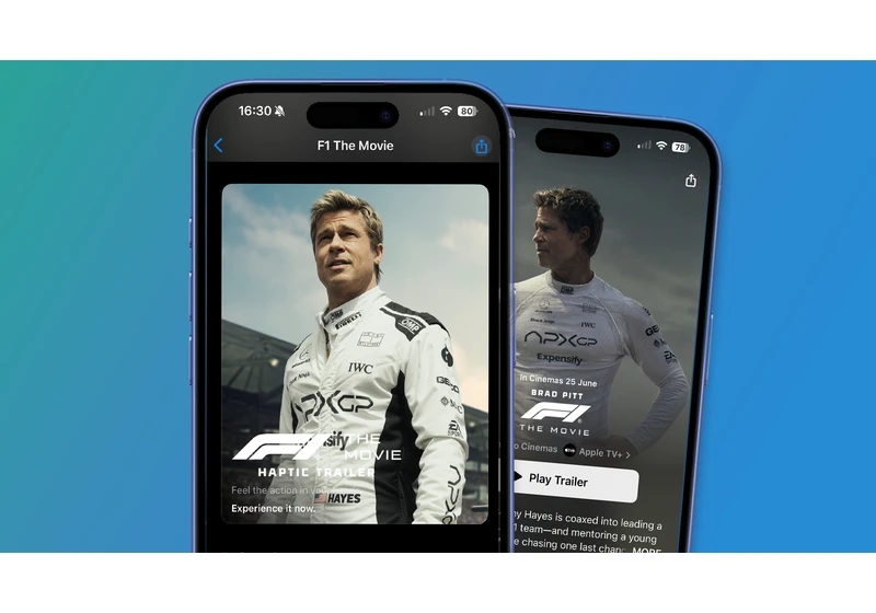 I just watched the world's first ‘haptic’ trailer for Apple's F1 movie and my fingers are still tingling