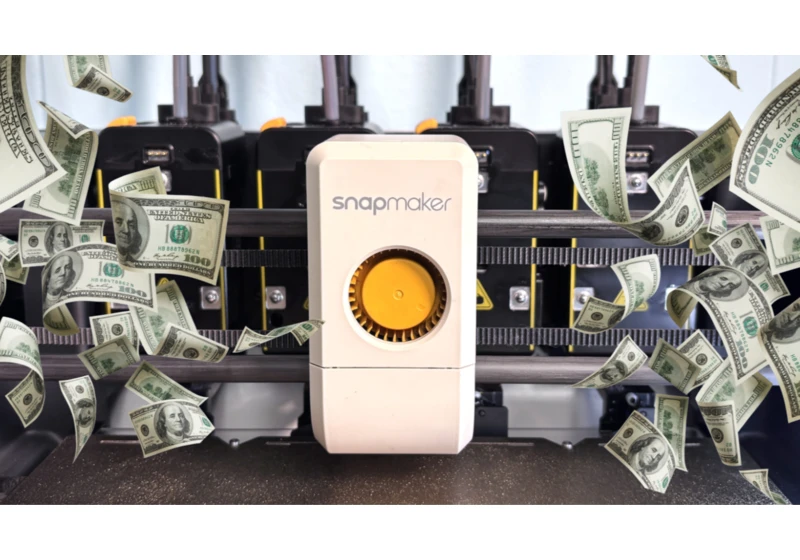 3D printer maker SnapMaker raised a staggering $7.8 million on the first day of Kickstarter for its Affordable Tool Changer, breaking Bambu's record