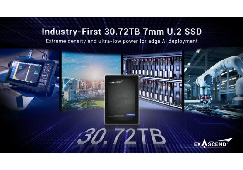 Plucky rival to Kioxia and Samsung unveils thinnest large capacity SSD ever: Exascend 30.72TB SSD is 7mm thick and has a one DWPD endurance