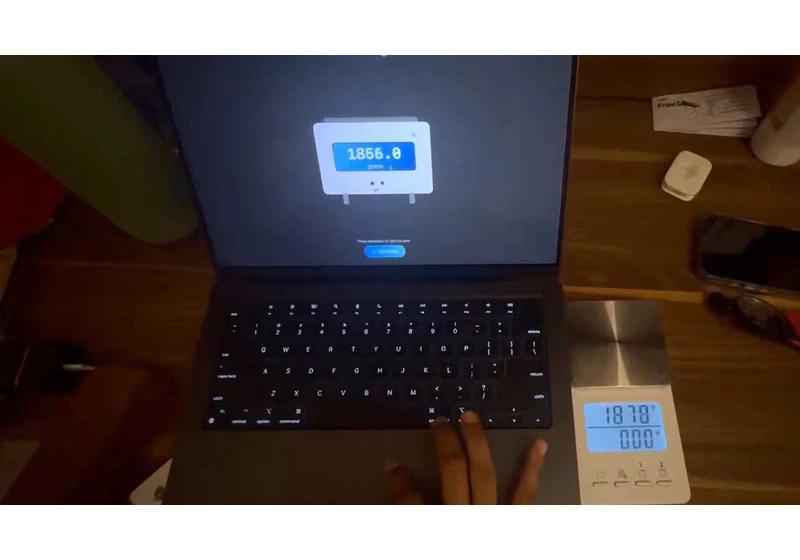  MacBook Pro trackpad can double as a weighing scale, and the source code is free — creator hacks trackpad to weigh items, claims Force Touch system 'pretty accurate', 