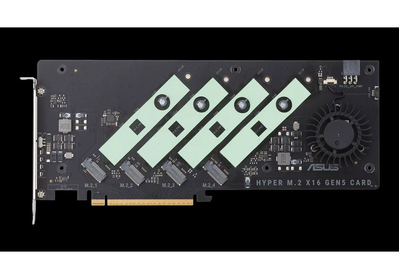 Asus PCIe Card Hits 512 Gbps With Four PCIe 5.0 SSDs