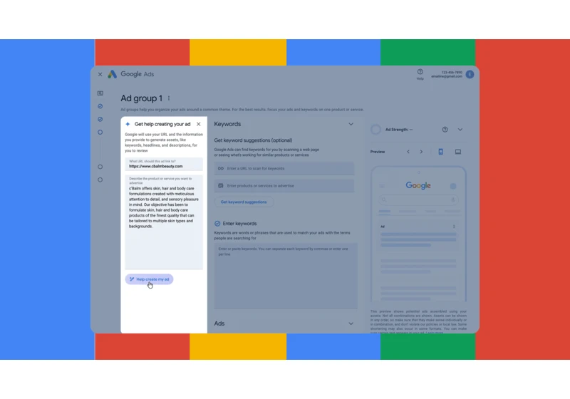 Google Ads lets you create campaigns using conversational AI