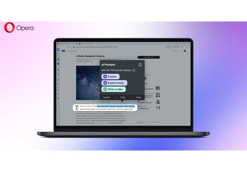 Opera Introduces AI-Powered Features In Desktop Browsers via @sejournal, @MattGSouthern