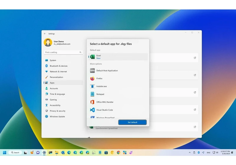 How to change default apps for files on Windows 11