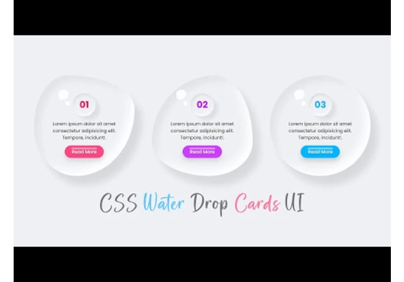 CSS Water Drop Cards UI with Hover Effects