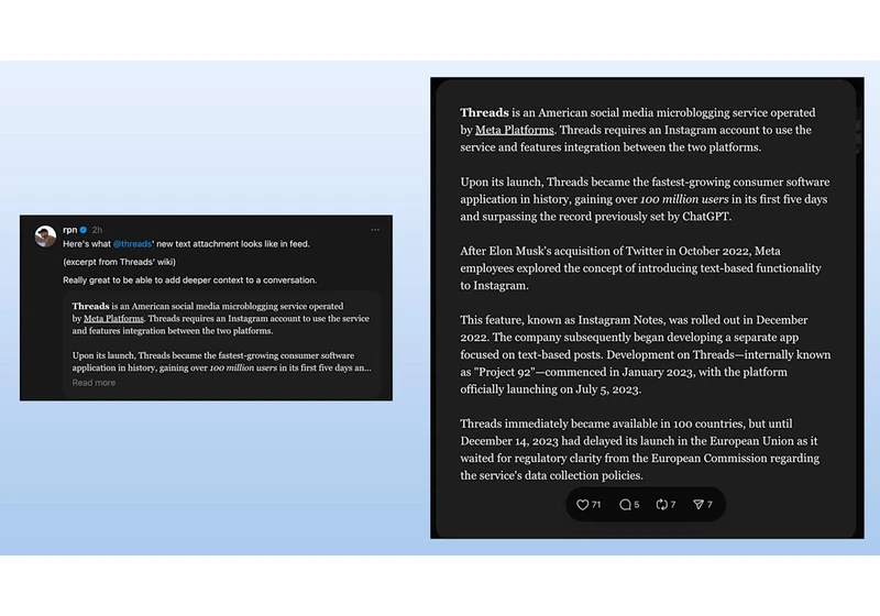 Meta is experimenting with long-form text on Threads