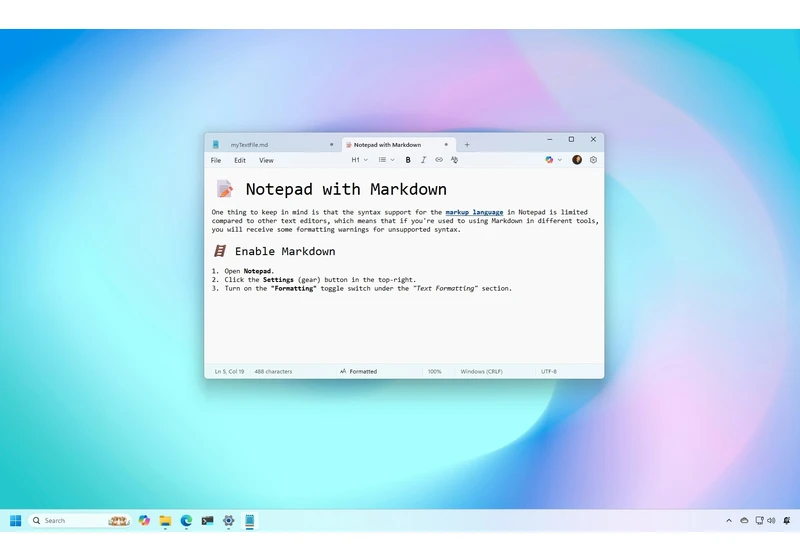  How to get started with Markdown in the Notepad app for Windows 11 