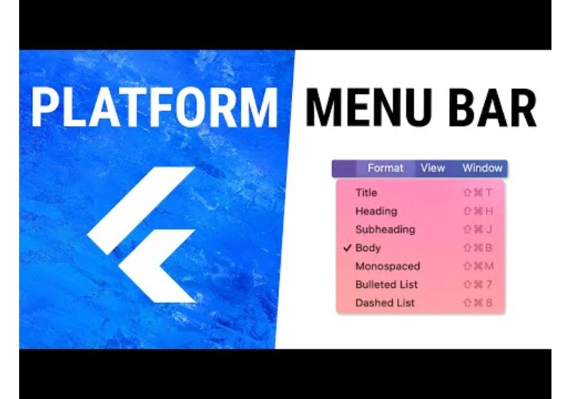 Flutter PlatformMenuBar Widget