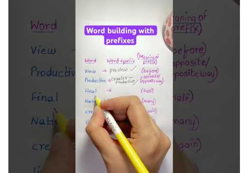 Word building with prefixes