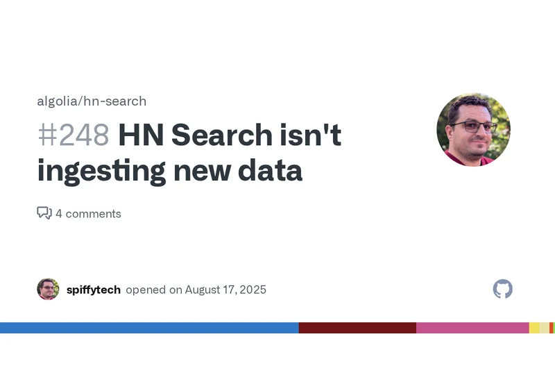 HN Search isn't ingesting new data since Friday