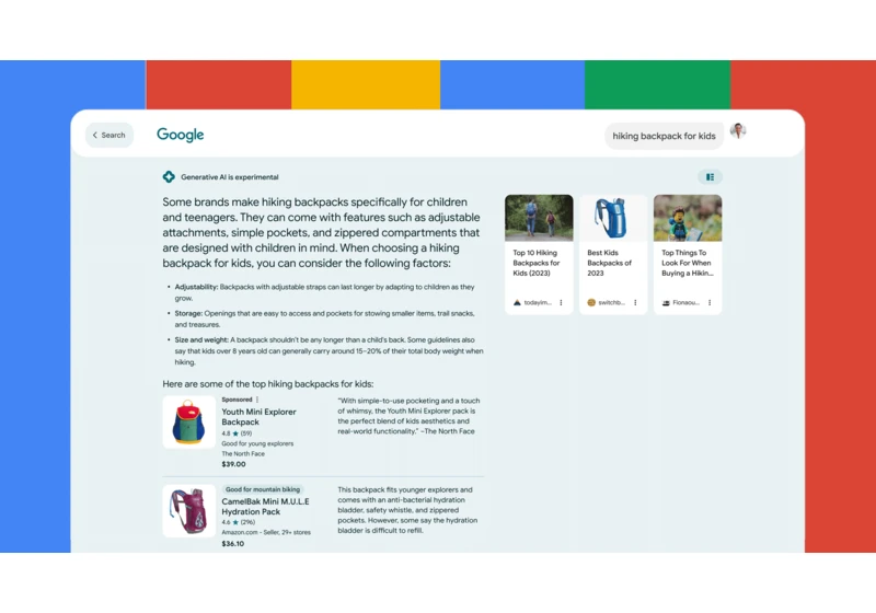 Google Search Generative Experience integrates Search, Shopping ads