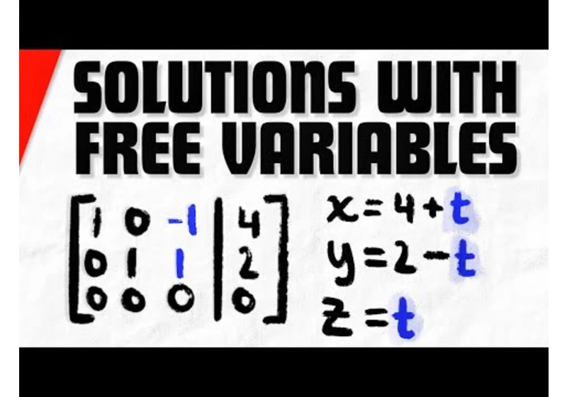 Solution Sets with Free Variables in Linear Systems | Linear Algebra Exercises