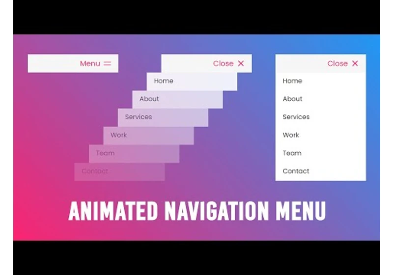Animated Menu using Html CSS & Javascript